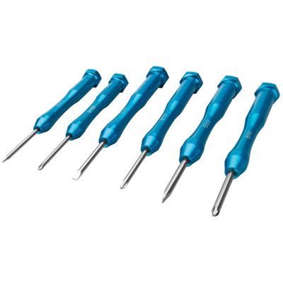 WLMW80032 image(0) - Wilmar Corp. / Performance Tool 6 Piece Aluminum Precision Screwdriver Set