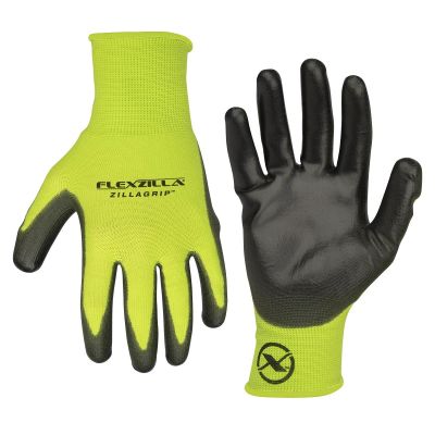 LEGGC300XL-2X image(0) - Legacy Manufacturing Flexzilla&reg; ZillaGrip&trade; Polyurethane Dip Gloves, Black/ZillaGreen&trade;, 2-Pack, XL