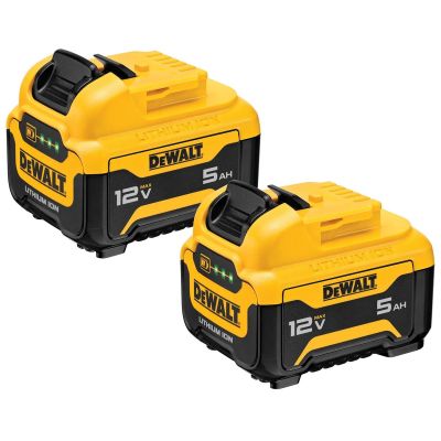 DWTDCB126-2 image(0) - DEWALT 12V MAX* 5.0Ah Lithium Ion Batteries (2-Pack)
