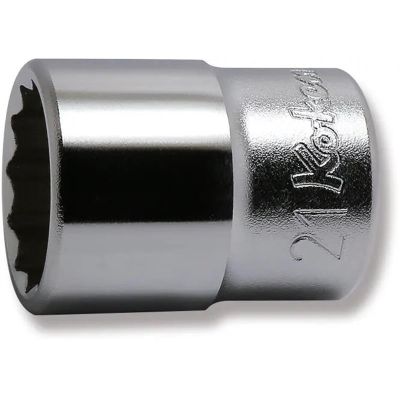 KKN4405M-21 image(0) - Ko-ken USA 4405M-21 1/2 Square Drive Socket 21 mm 12 Point Length 38 mm