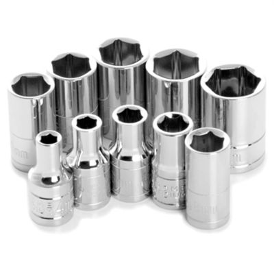 WLMW36202 image(0) - Wilmar Corp. / Performance Tool 10 Piece 1/4" Drive 6pt Metric Socket Set