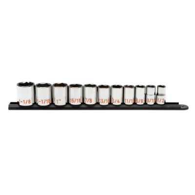 KDT80703H image(0) - GEARWRENCH 11 Piece 1/2" Drive 6 Point SAE Hi-Viz Socket Set