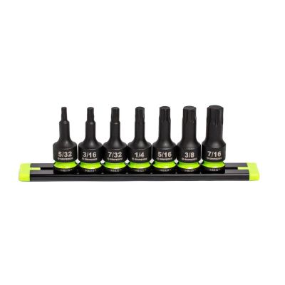 GETIHBS7S image(0) - Grip Edge Tools 7-PC 3/8'' Dr Short SAE Impact RPT Hex Driver Set