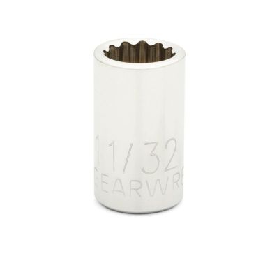 KDT80215D image(0) - GearWrench 1/4 Inch Drive 12 Point Standard SAE Socket 11/32 Inch