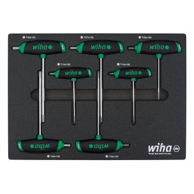 WIH36489 image(0) - WIHA Tools 7 Piece SoftGrip Dual Drive Torx T-Handle Tray Set
