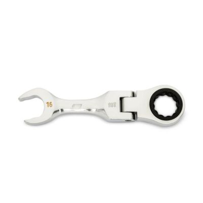 KDT86866 image(0) - GEARWRENCH 16mm 90-Tooth 12 Point Stubby Flex Combination Ratcheting Wrench