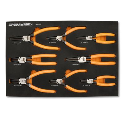 KDTGWMSSRP01 image(0) - GEARWRENCH 8 Piece Fixed Joint Internal/External Snap Ring Pliers Set in Foam Tray