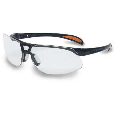 UVXS4200HS image(0) - Uvex Protege Safety Glasses with Black Frame, Clear Lens and Hydro Shield Anti-Fog Lens Coating - S4200HS