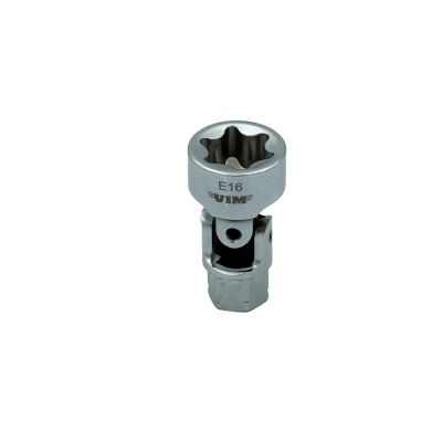 VIMDDSUJET416 image(0) - VIM Tools E16 TORX Dual Drive Stubby UJ Socket - 1/4 Inch X 11 mm Drive