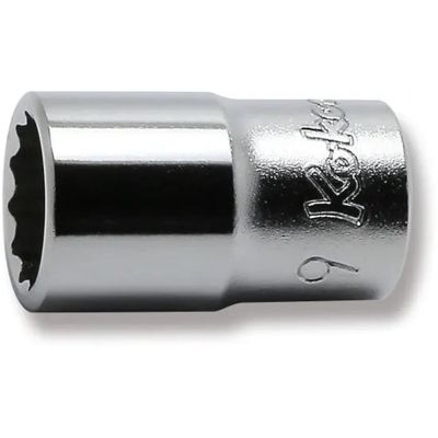 KKN2405M-9 image(0) - Ko-ken USA 2405M-9 1/4 Square Drive Socket 9 mm 12 Point Length 22 mm