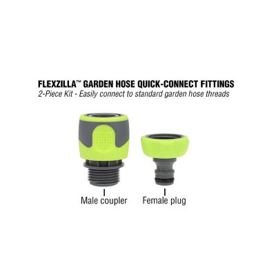 LEGHFZGAK11 image(0) - Legacy Manufacturing Flexzilla Garden Hose Quick-Connect Fittings, 2-Piece Coupler & Plug Kit