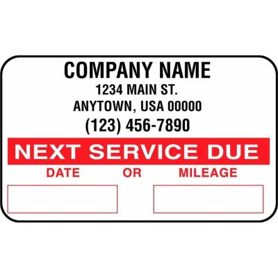 DOWSC1000 image(0) - John Dow Industries OIL CHANGE LABELS CUSTOM