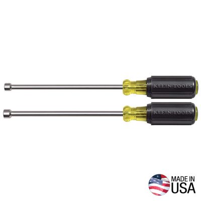 KLE646M image(0) - Klein Tools Nut Driver Set, Magnetic Nut Drivers, 6-Inch Shafts, 2-Piece