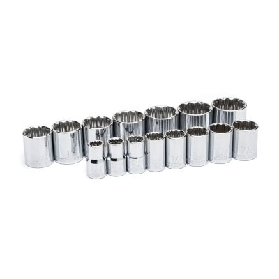 KDT80731 image(0) - GEARWRENCH 15 Piece 1/2 Inch Drive 12 Point Standard SAE Socket Set