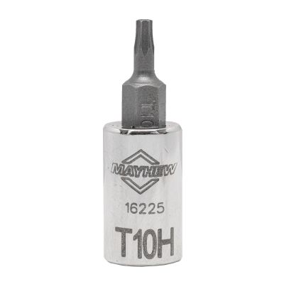 MAY16225 image(0) - Mayhew Mayhew T10H Tamper Torx&reg; Short Insert Socket Bit, 1/4-Inch Drive