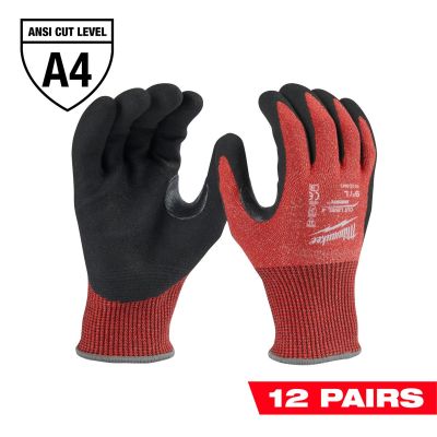 MLW48-22-8947B image(0) - Milwaukee Tool 12 Pair Cut Level 4 Coated Nitrile Dipped Gloves - L