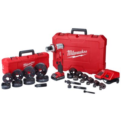 MLW2677-23 image(0) - Milwaukee Tool M18 FORCE LOGIC 6T Knockout Tool 1/2" - 4" Kit