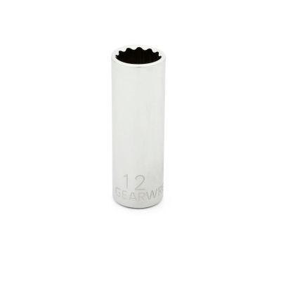 KDT80239D image(0) - GearWrench 1/4 Inch Drive 12 Point Deep Metric Socket 12mm