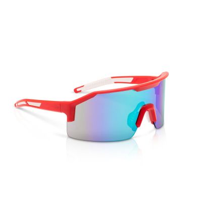 JCK60008 image(0) - Jackson Safety Safety Glasses - MAXVIEW+ Series - Blue/Green Mirror Lens - Red Frame - Hardcoat Anti-Scratch
