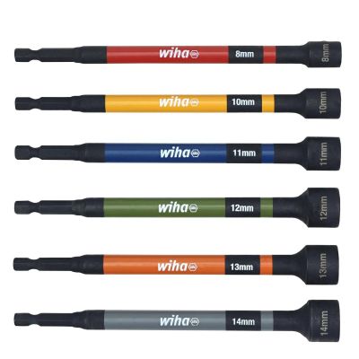 WIH70487 image(0) - Wiha Tools 6 Pc Metric Color Coded Magnetic Nut Setter Set