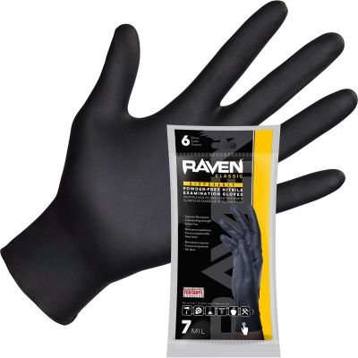 SAS66512 image(0) - SAS Safety Raven Powder-Free Exam Grade Nitrile Disposable Gloves - 7 Mil - 6PK - X-Large