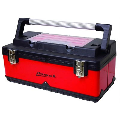 HOMRD00122504 image(0) - Homak Manufacturing 22-1/2" Metal and Plastic Hand-Carry Toolbox Red