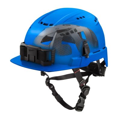 MLW48-73-1368 image(0) - Milwaukee Tool BOLT Blue Front Brim Vented Safety Helmet with IMPACT ARMOR Liner (USA) - Type 2, Class C