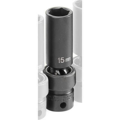GRE1015UMD image(0) - Grey Pneumatic 3/8" Drive x 15mm Deep Universal Socket