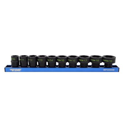 VIMIMPDD600M image(0) - VIM Tools 10 PC.  3/8'' X 17MM DUAL DRIVE IMPACT HEXTRACTOR SOCKET SET