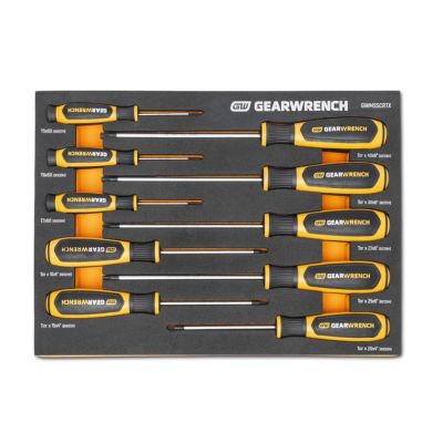 KDTGWMSSCRTX image(0) - GearWrench 10 Piece Torx&reg; Dual Material Screwdriver Set in Foam Storage Tray