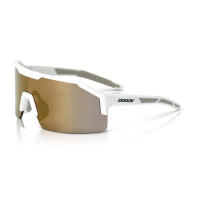 JCK60010 image(0) - Jackson Safety Safety Glasses - MAXVIEW+ Series - Gold Mirror Lens - White Frame - Hardcoat Anti-Scratch