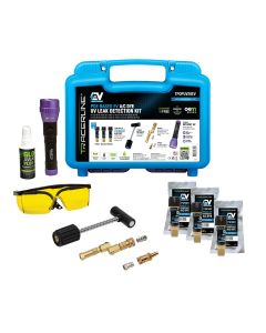 TRATPOPUV20EV image(0) - Tracer Products Mini-EZ&trade; POE-Based EV A/C Leak Detection Kit includes (3) 0.25 oz (7 ml) single-dose EV A/C dye cartridges, TPOPUV OPTI-PRO UV flashlight, R-134a coupler, R-1234yf adapter, GLO-AWAY&trade; Plus, glasses, and 