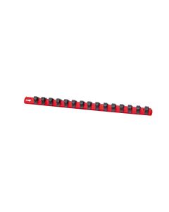 ERN8321 image(1) - Ernst Mfg. 18&rdquo; Socket Organizer with 17 Dura-Pro HD Clips - Red - 1/2"