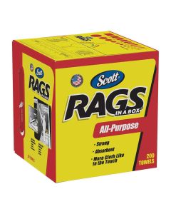 KIM75260 image(0) - Kimberly-Clark Scott Rags in a Box 200-ct, White