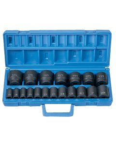 GRE1319 image(0) - Grey Pneumatic 1/2" Drive 19 Piece Standard Length Fractional Master Set