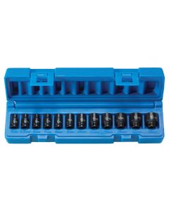 GRE9712MG image(0) - Grey Pneumatic 1/4" Drive 12 Piece Metric Magnetic Impact Socket Set