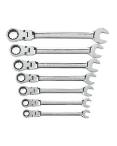 KDT9700 image(0) - GearWrench 7 Piece 72-Tooth 12 Point Flex Head Ratcheting Combination SAE Wrench Set