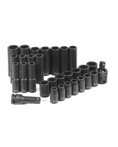 GRE1430MRD image(0) - Grey Pneumatic 1/2" Drive 30 Piece Standard/Deep Metric Set