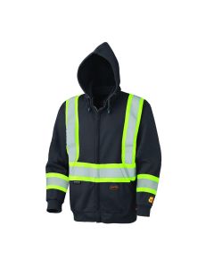 SRWV2570470U-5XL image(0) - Pioneer Hoodie  -  Hi-Viz Flame Resistant Zip - Style Heavyweight Cotton  - Color:  Black  - Size: 5XL