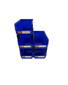 LDS1010001 image(0) - ShopSol SHUTTER Ultra Stacking-Nesting-Hanging Part Storage Bin 4 x 7.4 x 4 inch (HB-220) 5 Count