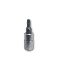 VIMPFS4TR20 image(1) - VIM Tools TR20 Tamper Proof TORX Gun Metal Gray Bit, Satin Chrome 1/4 Inch Square Drive Bit Holder