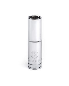 KDT80394D image(0) - GearWrench 3/8 Inch Drive 6 Point Deep Metric Socket 12mm