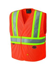 SRWV2510850U-SM image(0) - Pioneer Flame Resistant Hi-Viz Vest  - Color:  Hi-Viz Orange  - Size: S/M