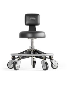 Vyper Industrial 400 lb Capacity Robust Steel Max Quick Height Shop Chair - Black/Black