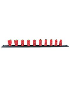 Wiha Tools 1/4" Square Drive Socket Set on rail Includes Insul. Sockets 5, 6, 7, 8, 9, 10, 11,12, 13, 14mm