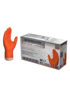 AMXGWUOFN46050 image(0) - Gloveworks Ultra Flock Lined RDT Orange Nitrile Gloves - Large