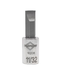 MAY16208 image(0) - Mayhew Mayhew 11/32-Inch Slotted Short Insert Socket Bit, 1/4-Inch Drive