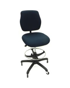 ShopSol Workbench Chair, Upholstered-Blue, Simple Control