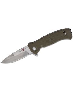 SUNAMK2208 image(1) - SUNEX AL Mar SERE 2020 OD Green Assisted Open Liner Lock D2 3 Inch Satin Finish Plain Edge Talon Blade with G10 Handle Tactical Folding Knive - Olive Drab Green