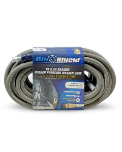BLBPW3875-NM image(0) - BluBird BluShield Aramid Braided 3/8" Rubber Pressure Washer Hose, Non Marking, 4100PSI Heavy Duty Lightweight - 75 Feet